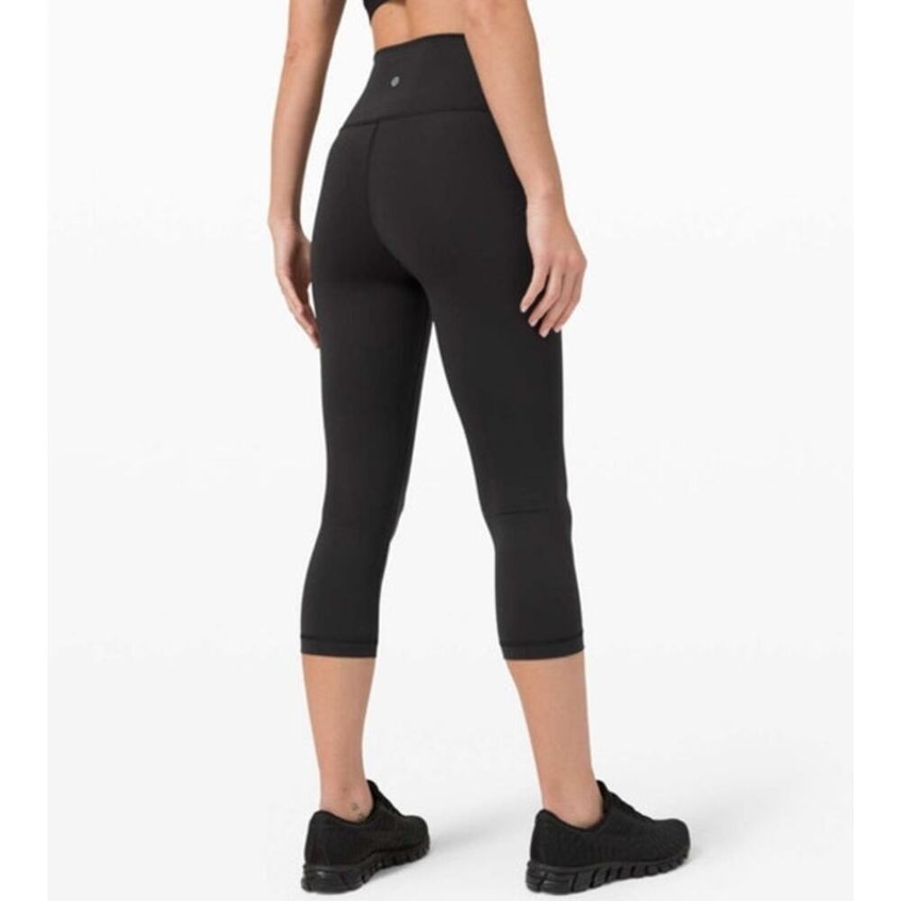 Lululemon Wunder Train Cropped High Rise Black Leggings Womens 8